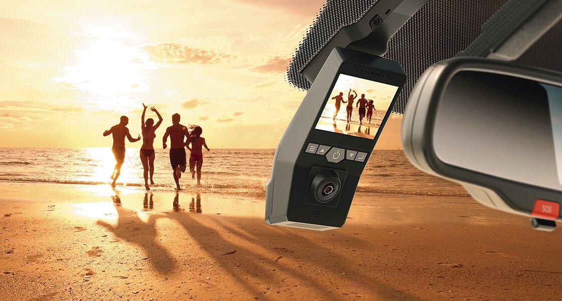 Dashcam with dual camera