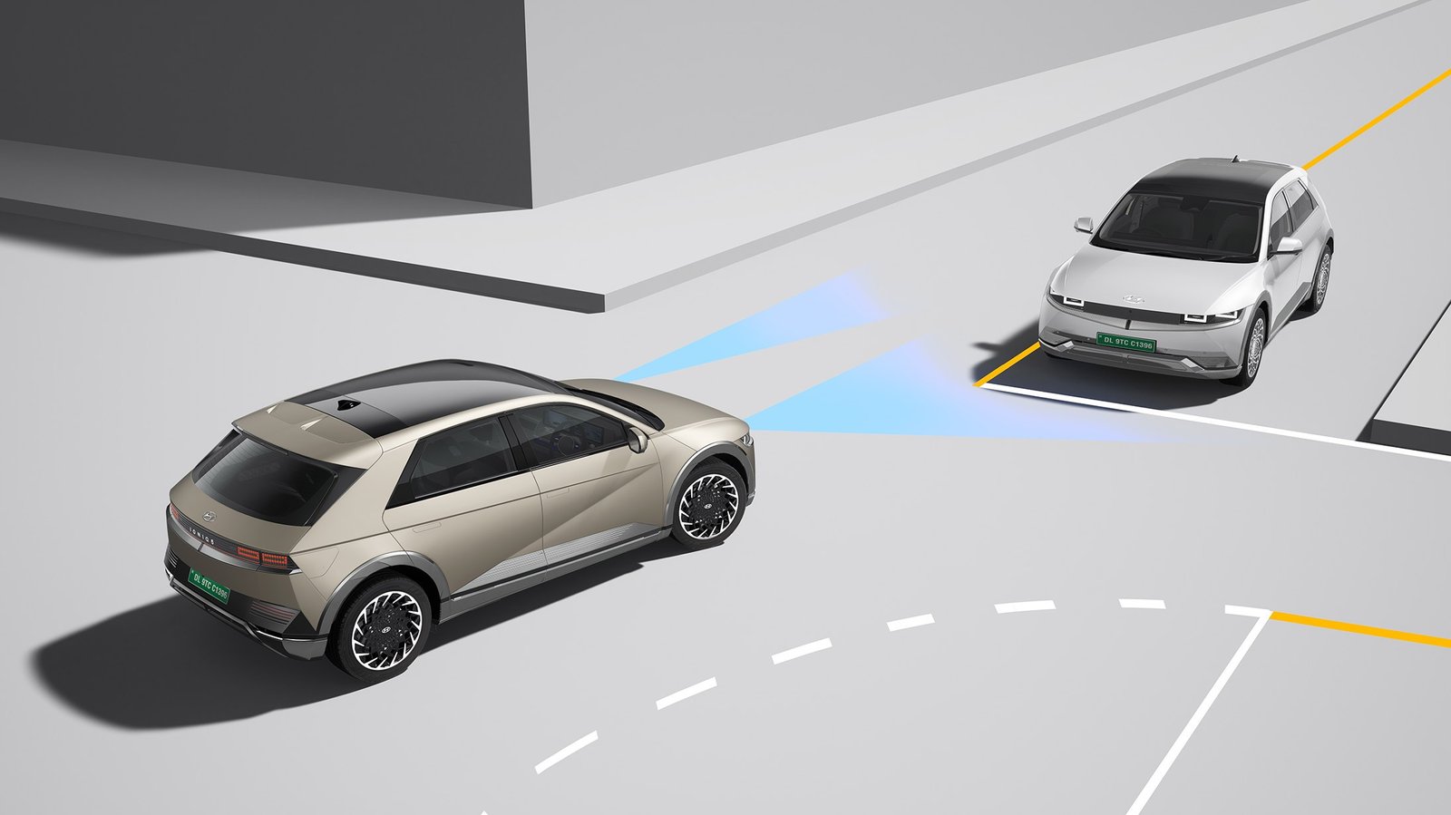 Forward collision - avoidance assist - junction turning (FCA-JT)FCA – JT helps to avoid collison with a vehicle in an adjacent lane, when turning right at a cross road (with turn signal on) by automatically applying brakes.
