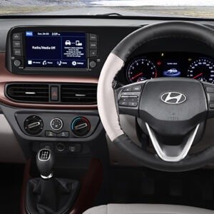 STEERING WHEEL COVER  LEATHERETTE_BLACK & GREY