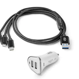 KUN Hyundai | Showroom & Service DUAL PORT CHARGER WITH 3 IN 1 CABLE